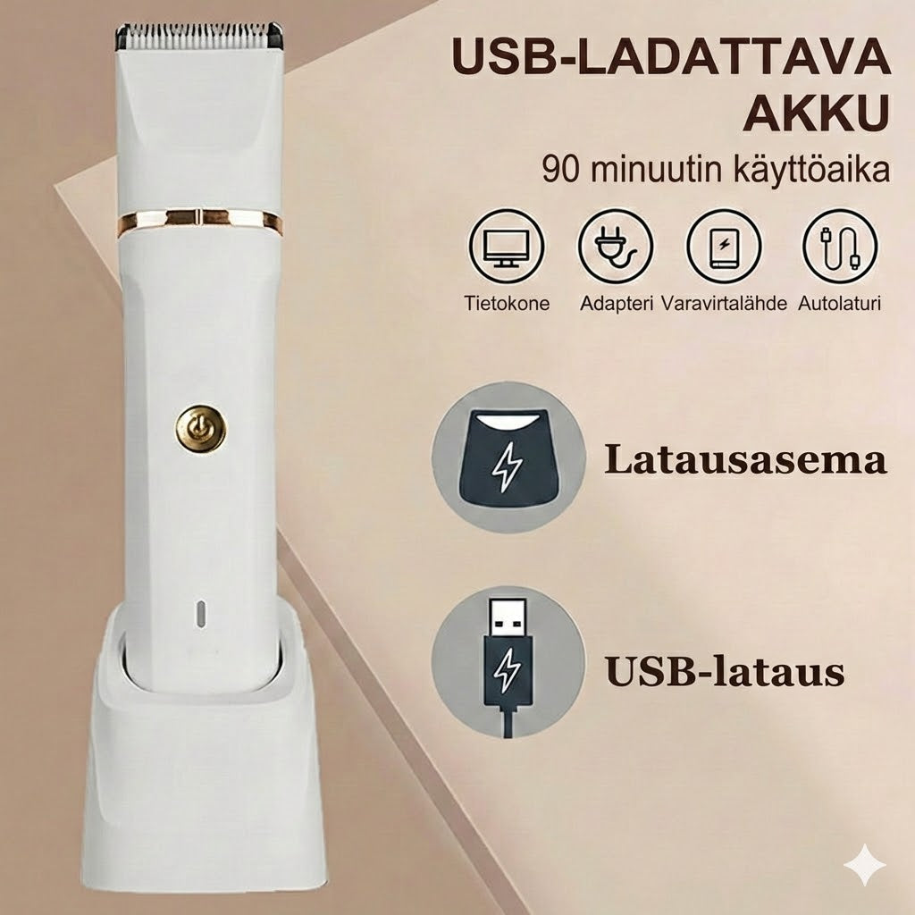 3-in-1 Intiimialueen trimmeri