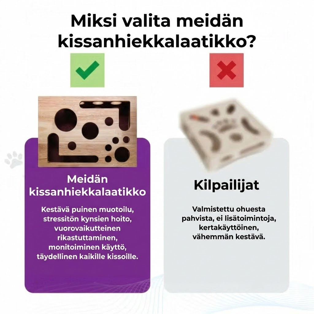 Kissan raapimispuu kynsiviilalla – Hoida kynnet helposti leikkimällä (Aktivointilelu)