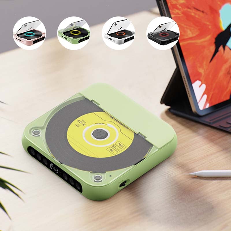 Kannettava CD-soitin Bluetoothilla – Ladattava Discman autoon ja matkalle (Anti-Shock)