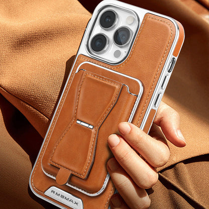 Nahkainen iPhone-suojakuori magneettisella korttikotelolla