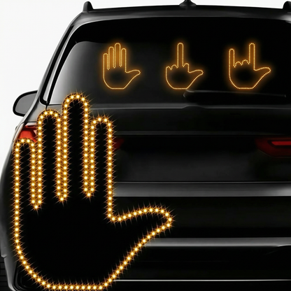 Valaistut kädenmuotoiset autovalot