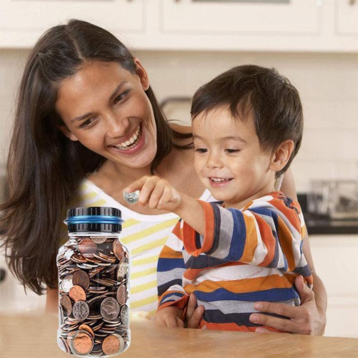 Digitaalinen säästölipas automaattisella laskurilla