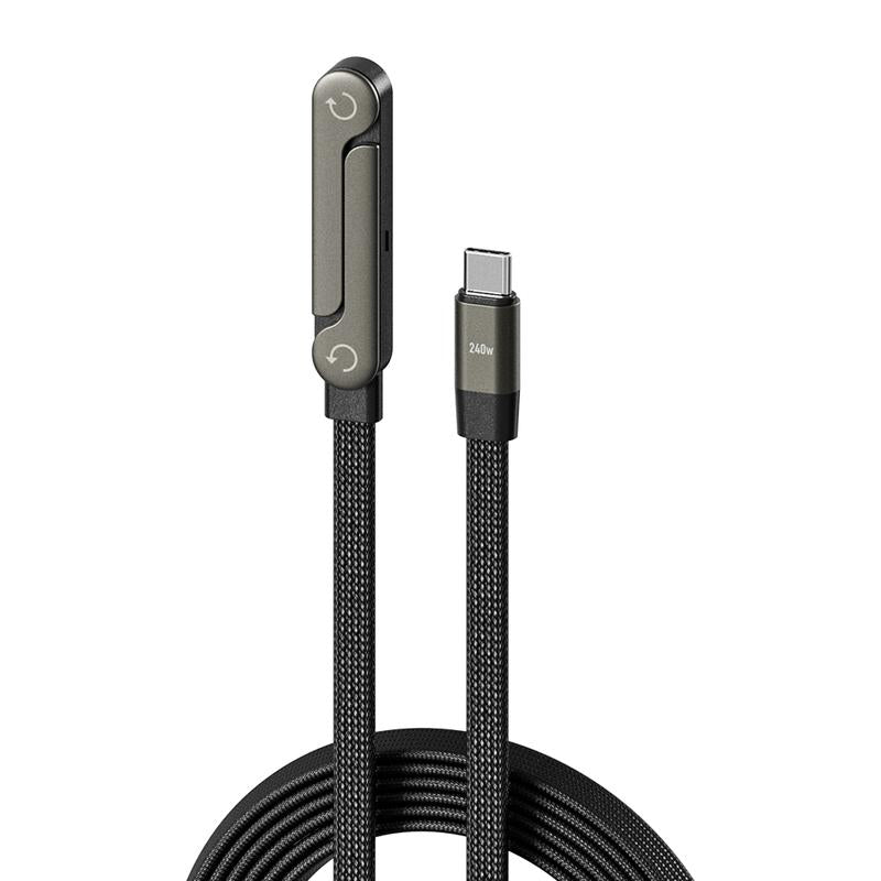 2-in-1 Type-C -latauskaapeli näkymättömällä jalustalla – 240 W supernopea lataus