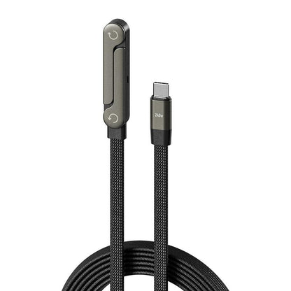 2-in-1 Type-C -latauskaapeli näkymättömällä jalustalla – 240 W supernopea lataus
