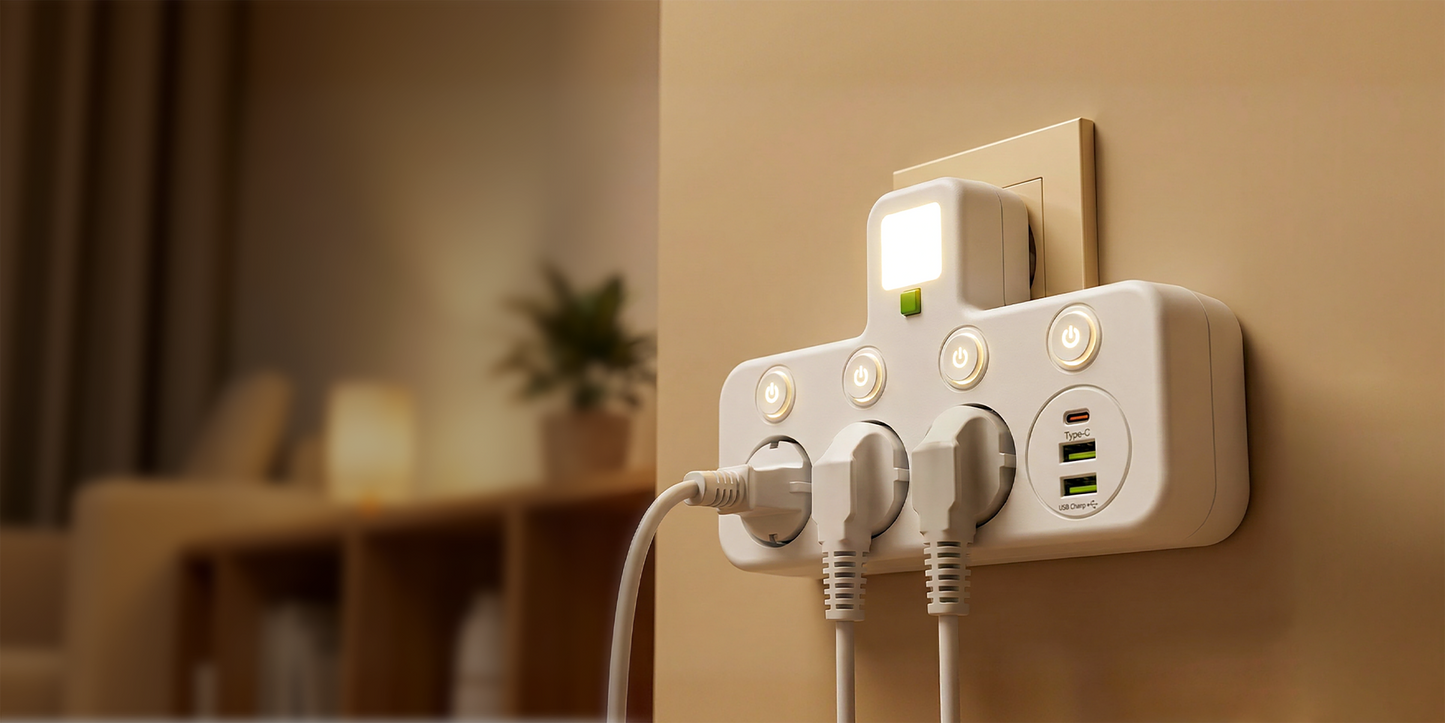 Monipaikkainen EU-pistorasiasovitin