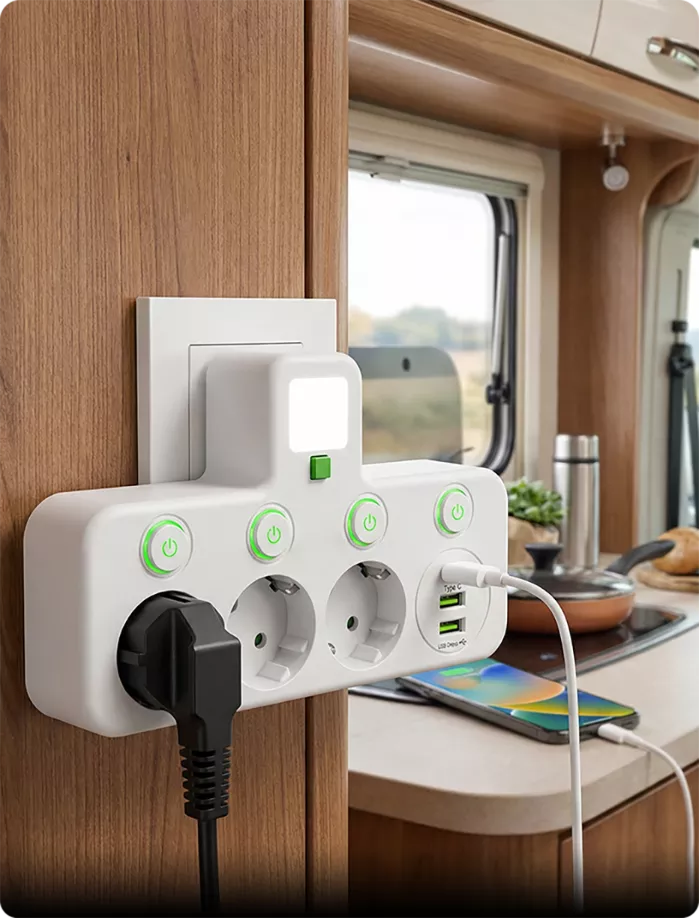 Monipaikkainen EU-pistorasiasovitin