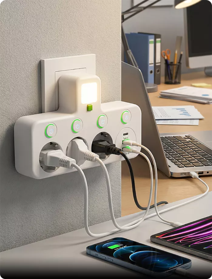 Monipaikkainen EU-pistorasiasovitin