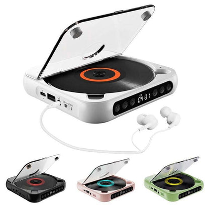 Kannettava CD-soitin Bluetoothilla – Ladattava Discman autoon ja matkalle (Anti-Shock)