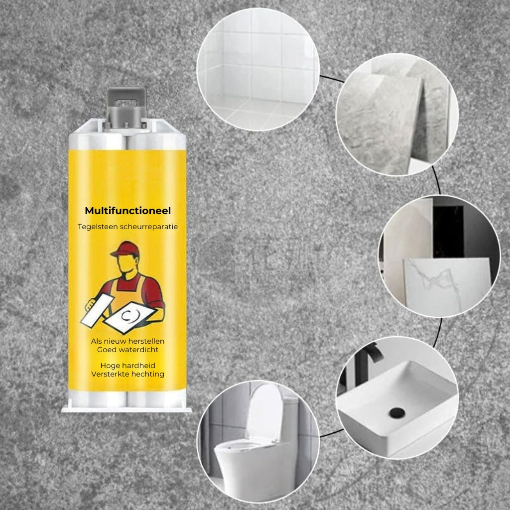 Laattojen korjaussarja – Korjaa halkeamat ja lohkeamat kuin uudet – Vedenkestävä ja värinkestävä – Keramiikalle, kivelle ja posliinille