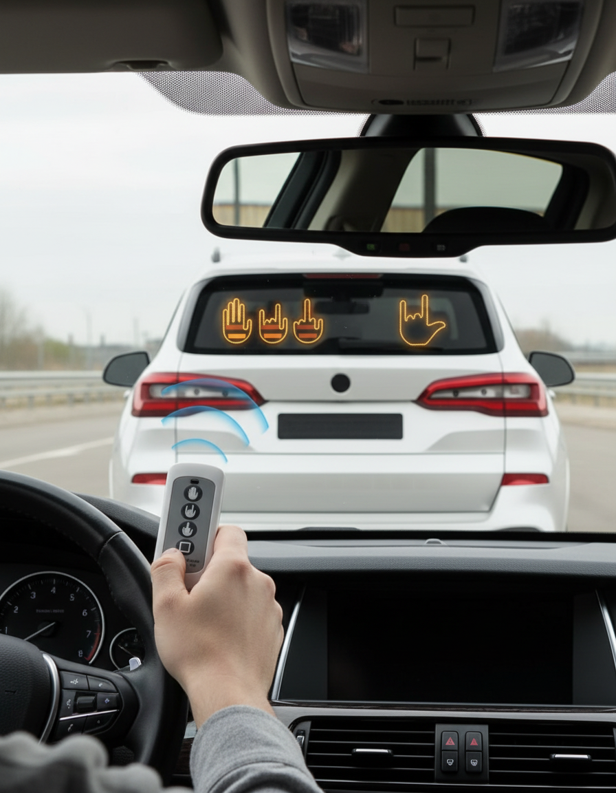 Valaistut kädenmuotoiset autovalot
