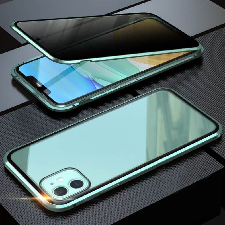 Yksityisyyttä suojaava magneettinen iPhone-kuori – 360 asteen suoja – Anti-Spy karkaistu lasi – Kaksipuolinen & iskunkestävä