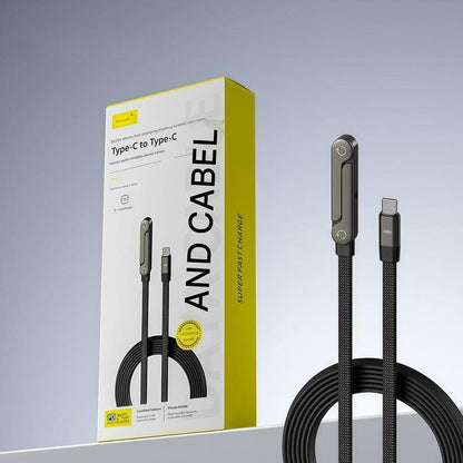 2-in-1 Type-C -latauskaapeli näkymättömällä jalustalla – 240 W supernopea lataus