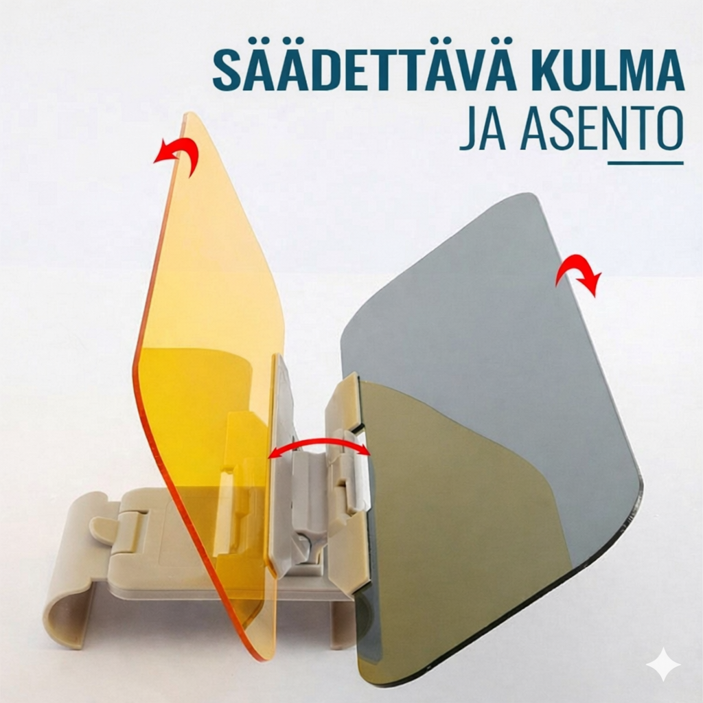 2-in-1 Auton häikäisysuoja – Päivä- ja yövisiiri