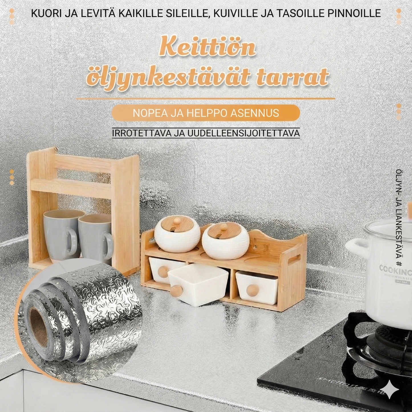 Öljynkestävät keittiötarrat