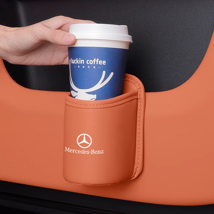 Nahkainen take-away-kahvipidike - Kannettava mukinpidike klipsillä