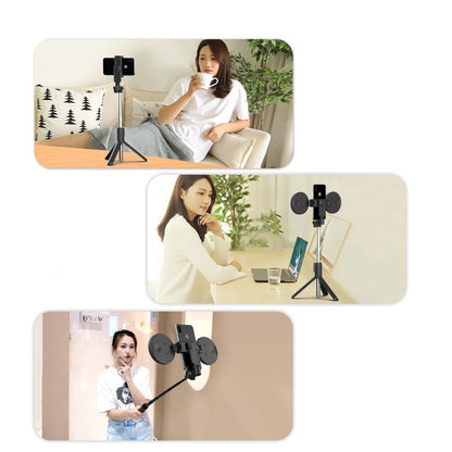 6-in-1 Selfie-keppi jalustalla ja valolla – Bluetooth-kolmijalka kaukosäätimellä (iPhone & Android)