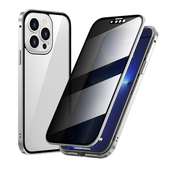 Yksityisyyttä suojaava magneettinen iPhone-kuori – 360 asteen suoja – Anti-Spy karkaistu lasi – Kaksipuolinen & iskunkestävä