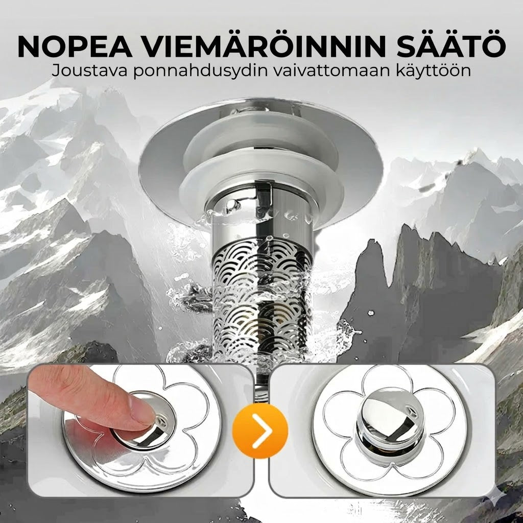 Universaali pop-up-pesualtaan tulppa