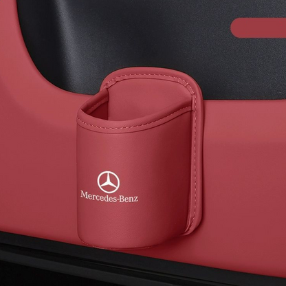 Nahkainen take-away-kahvipidike - Kannettava mukinpidike klipsillä