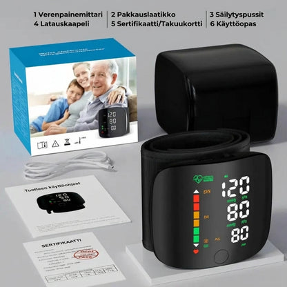 Digitaalinen ranneverenpainemittari – Suuri LED-näyttö ja muistitoiminto