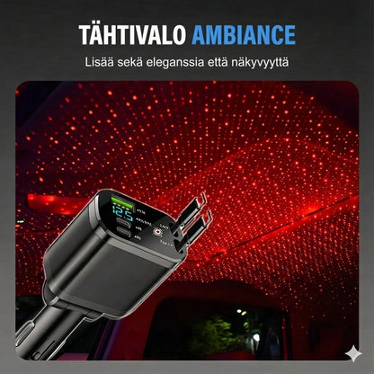 5-in-1 Autolaturi etu- ja takapenkille – Jatkojohdolla