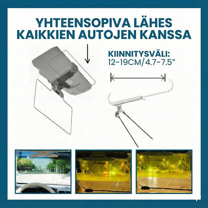 2-in-1 Auton häikäisysuoja – Päivä- ja yövisiiri