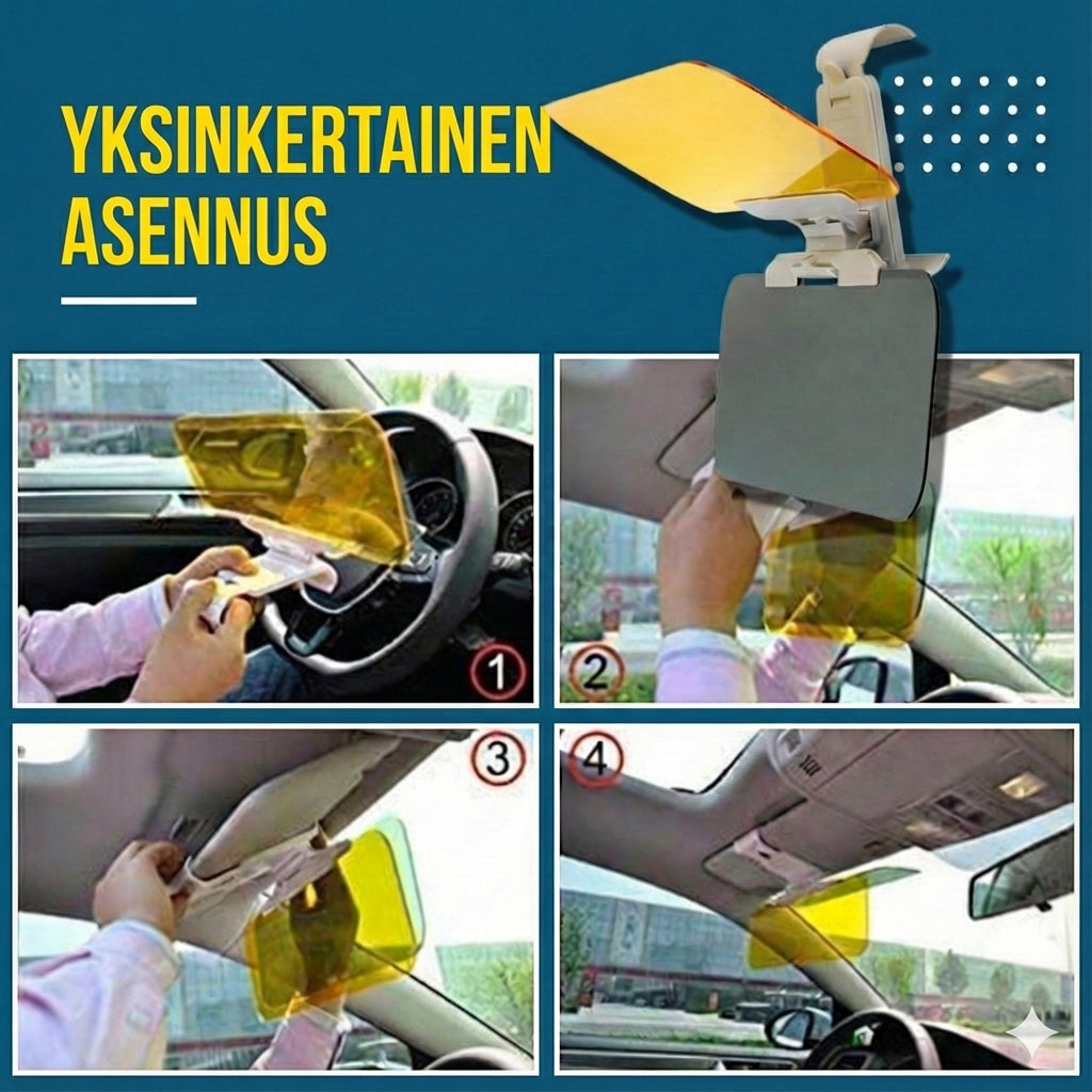 2-in-1 Auton häikäisysuoja – Päivä- ja yövisiiri