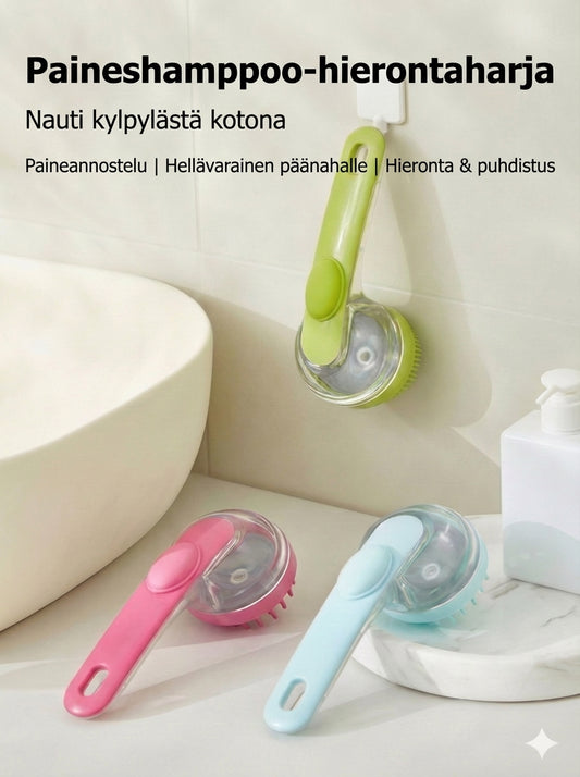 Koiran pesuharja shampoosäiliöllä