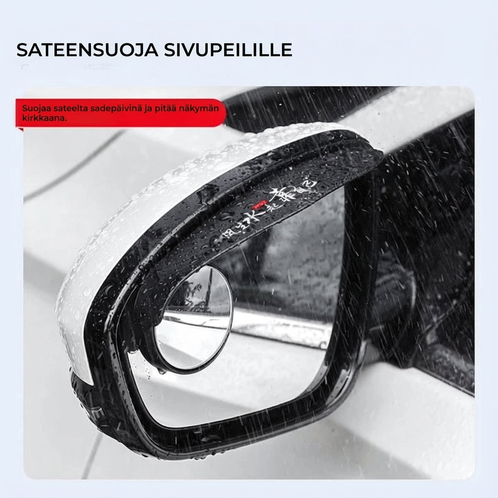 Sivupeilin sadevisiiri – sadesuoja ja aurinkolippa