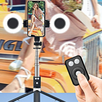 6-in-1 Selfie-keppi jalustalla ja valolla – Bluetooth-kolmijalka kaukosäätimellä (iPhone & Android)