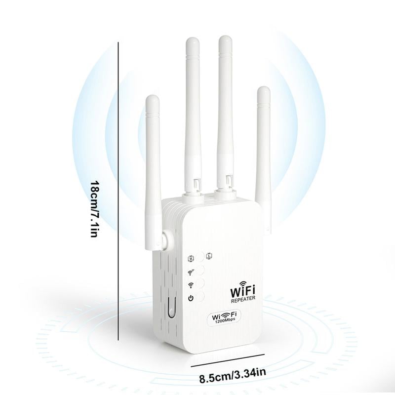 WiFi-vahvistin 1200 Mbps – Dual Band -toistin (5 GHz & 2,4 GHz) – Ethernet-portti & WPS