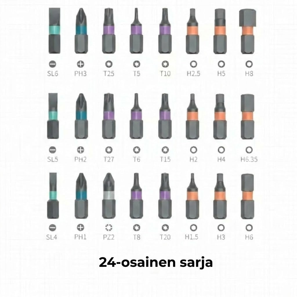 24-in-1 kompakti ruuvimeisselisarja