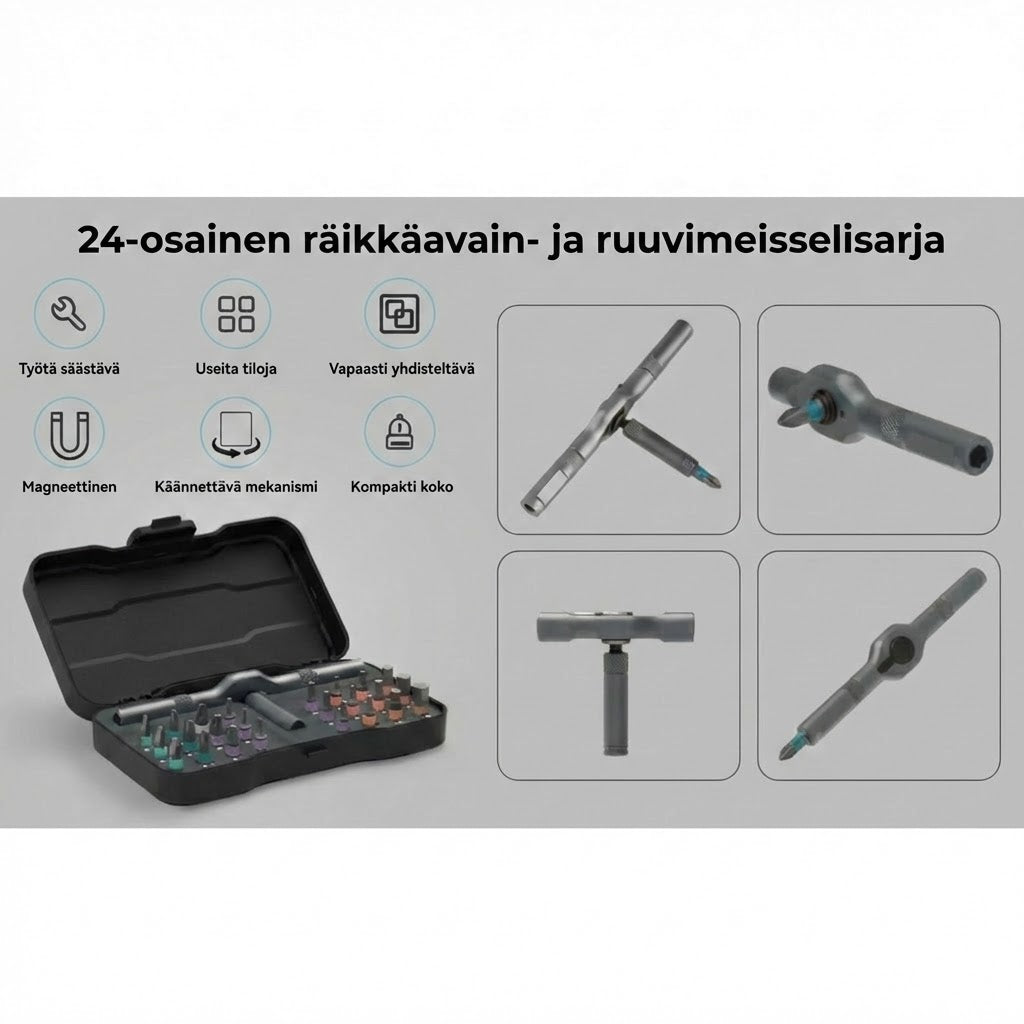 24-in-1 kompakti ruuvimeisselisarja