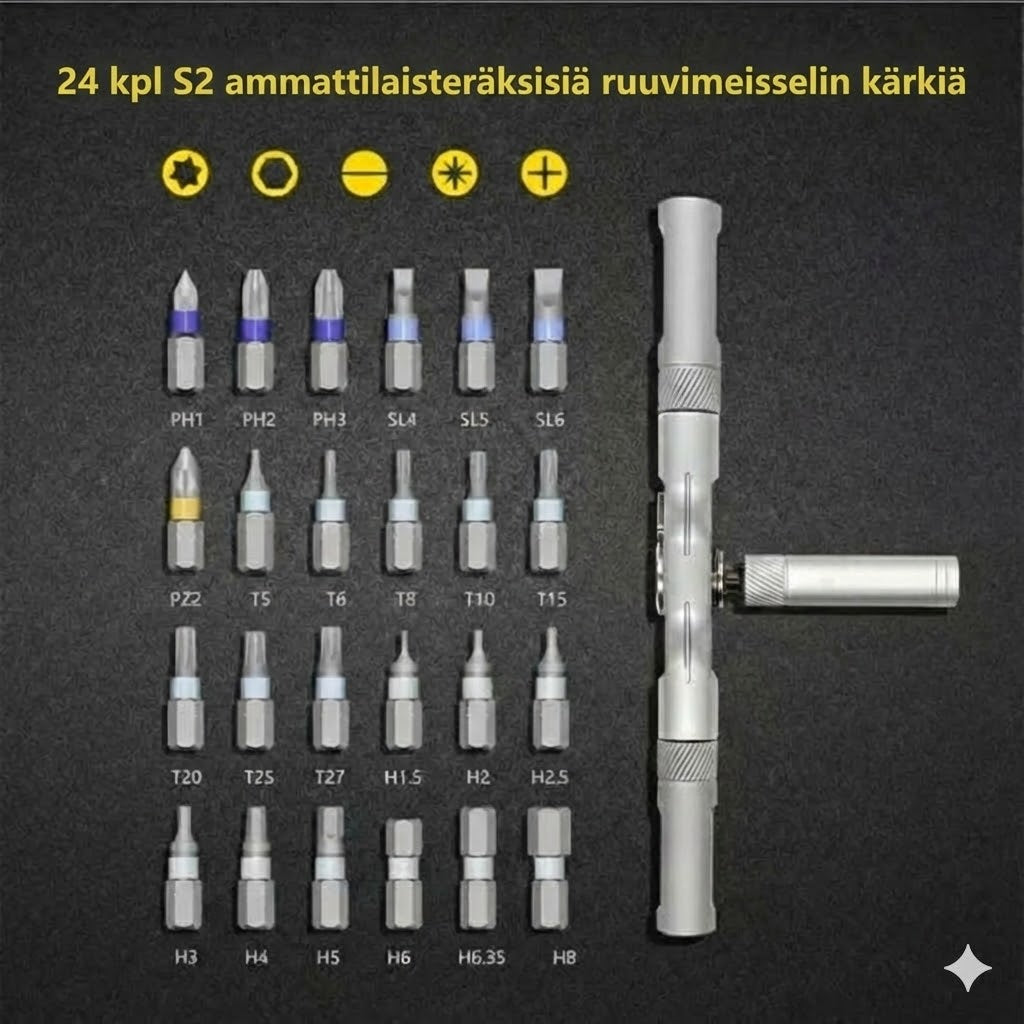 24-in-1 kompakti ruuvimeisselisarja