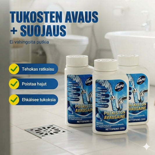 Tehokas viemärinavaaja – Nestemäinen avaaja keittiöön, suihkuun ja WC:hen (Liuottaa hiukset ja rasvan)