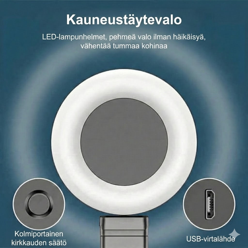 6-in-1 Selfie-keppi jalustalla ja valolla – Bluetooth-kolmijalka kaukosäätimellä (iPhone & Android)