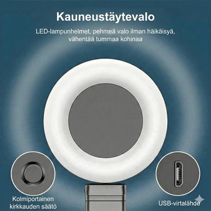 6-in-1 Selfie-keppi jalustalla ja valolla – Bluetooth-kolmijalka kaukosäätimellä (iPhone & Android)