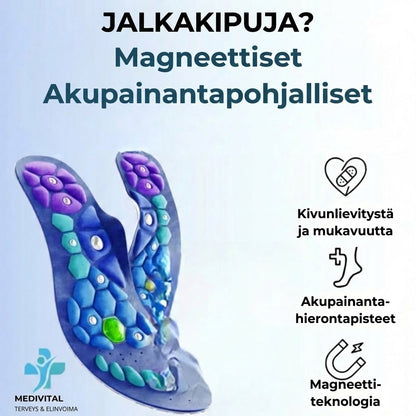 Medivital™ Magneettiset akupunktiopohjalliset – Leikattavissa sopivaan kokoon