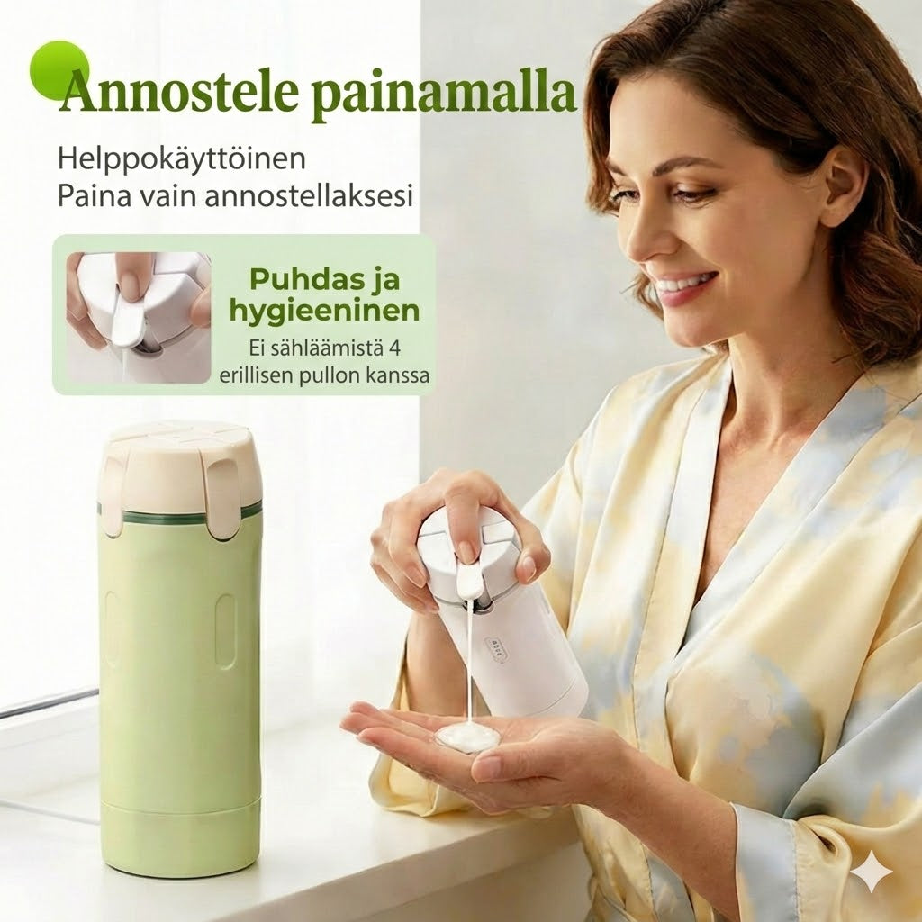 4-in-1 Matkapullosetti käsimatkatavaroihin – Vuotamattomat silikoniset matkapullot