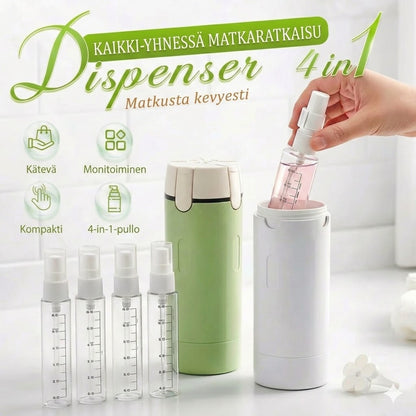 4-in-1 Matkapullosetti käsimatkatavaroihin – Vuotamattomat silikoniset matkapullot