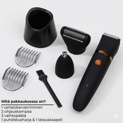 3-in-1 vartalotrimmeri miehille – Sähköinen karvanpoistaja
