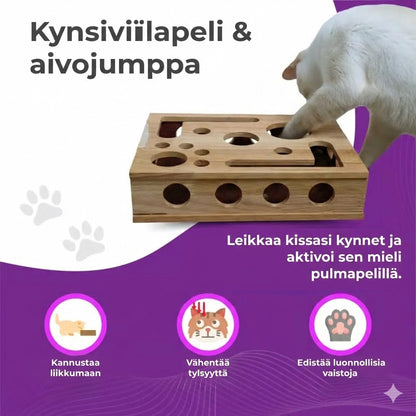 Kissan raapimispuu kynsiviilalla – Hoida kynnet helposti leikkimällä (Aktivointilelu)