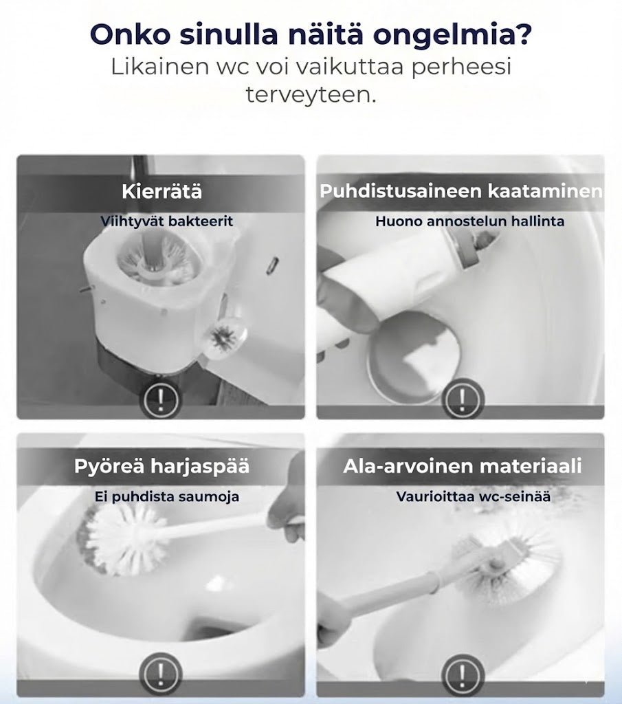 Hygieeninen WC-harja kertakäyttöpäillä – (sis. 6–36 tuoksutyynyä)