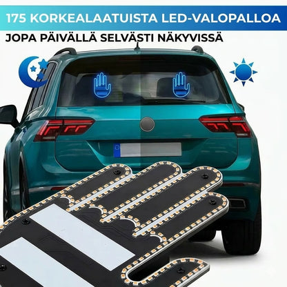 Valaistut kädenmuotoiset autovalot