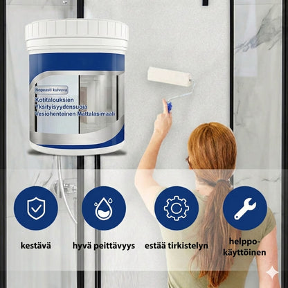 Huurrelasimaali – Nestemäinen ikkunakalvo yksityisyyteen (Maitolasi- & hiekkapuhallusefekti)