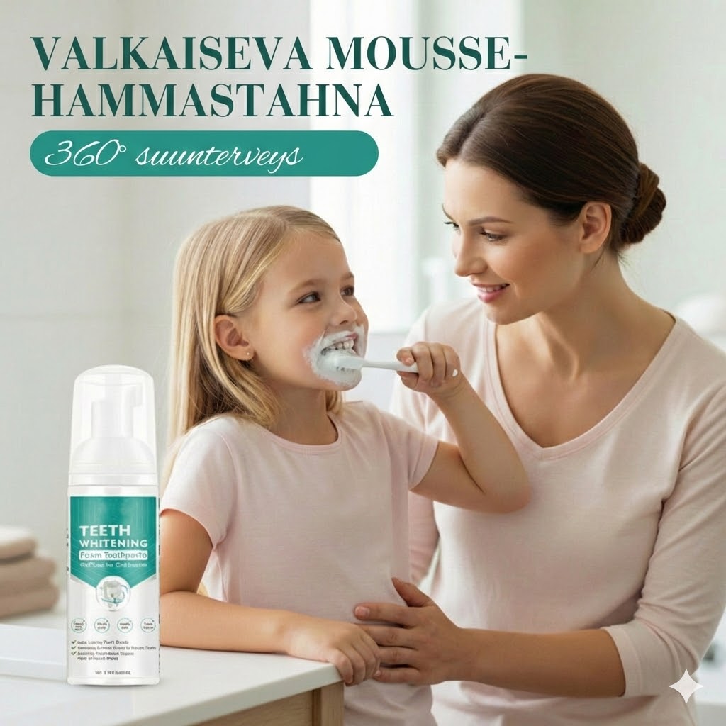 Valkaiseva hammastahnavaahto – 360° syväpuhdistava mousse (raikkaaseen hengitykseen)