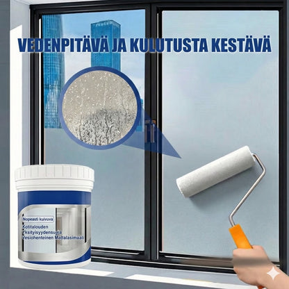 Huurrelasimaali – Nestemäinen ikkunakalvo yksityisyyteen (Maitolasi- & hiekkapuhallusefekti)