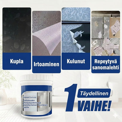 Huurrelasimaali – Nestemäinen ikkunakalvo yksityisyyteen (Maitolasi- & hiekkapuhallusefekti)