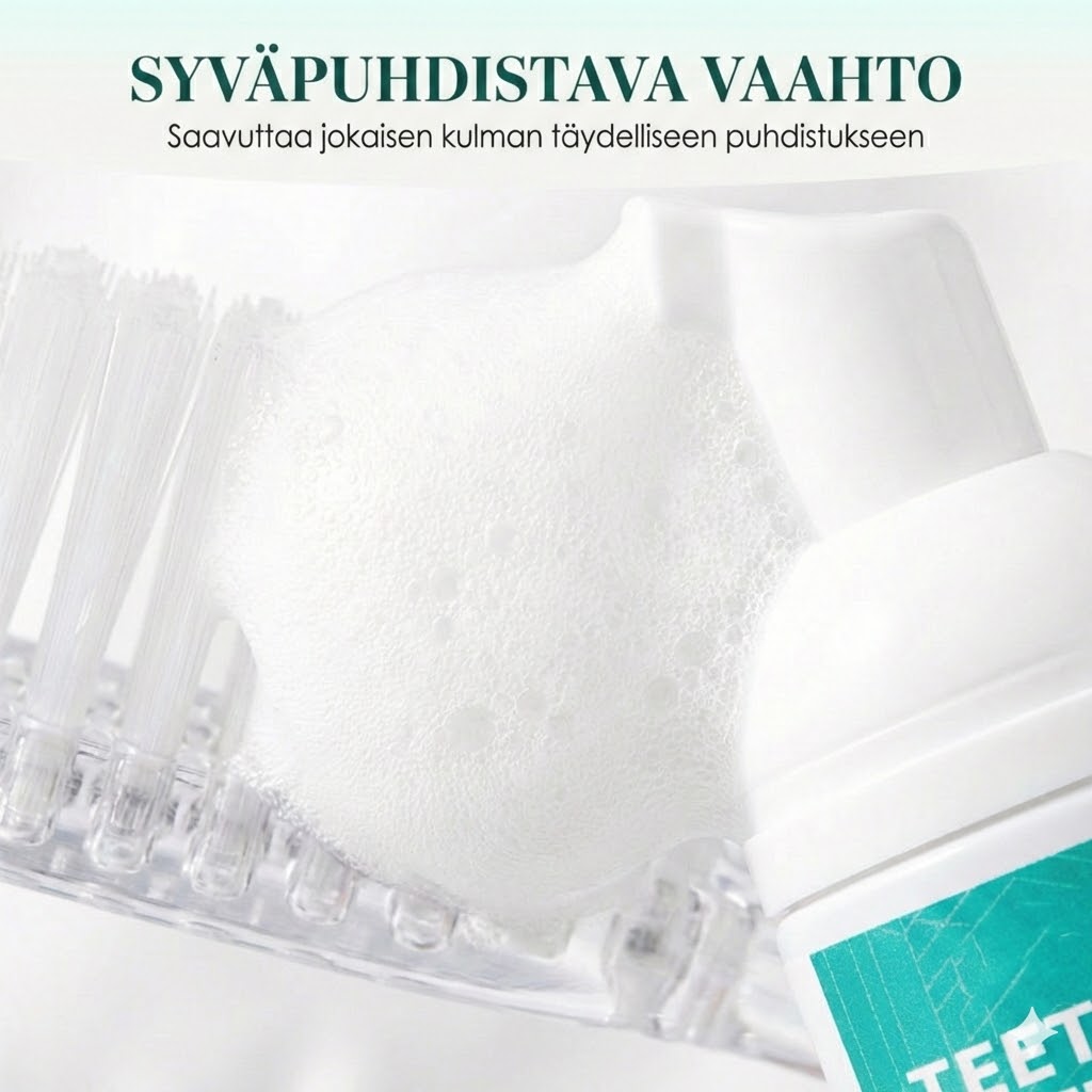 Valkaiseva hammastahnavaahto – 360° syväpuhdistava mousse (raikkaaseen hengitykseen)