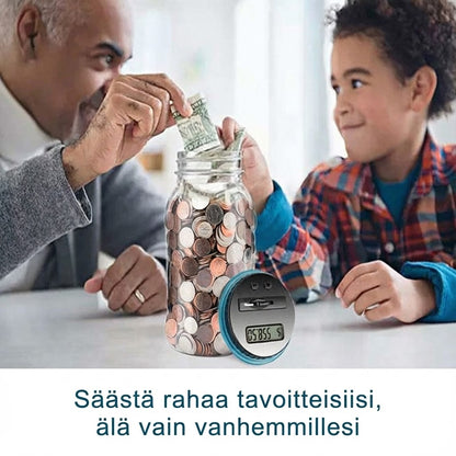 Digitaalinen säästölipas automaattisella laskurilla